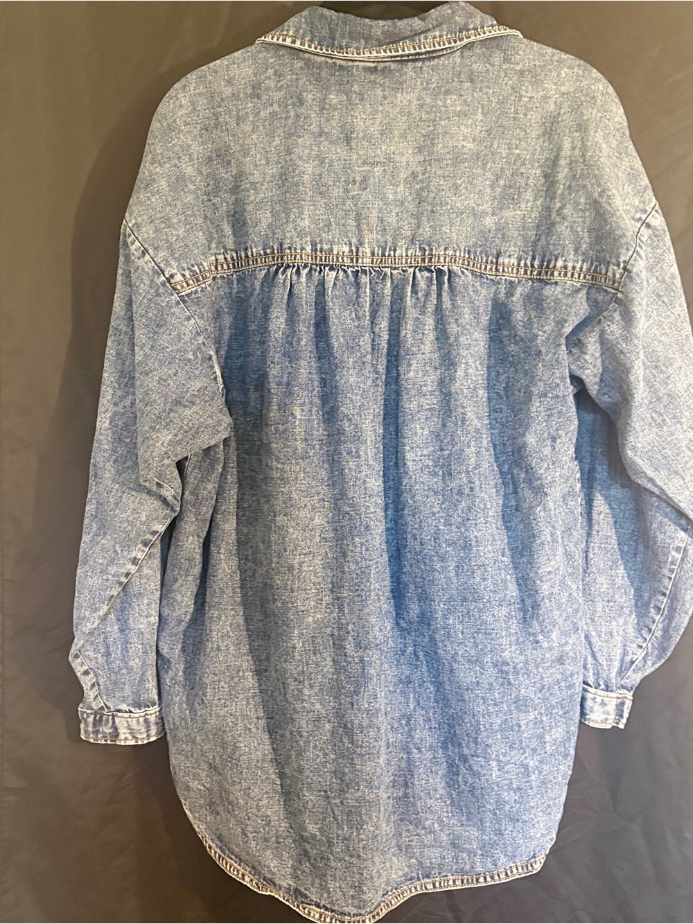 Pilcro Anthropologie Oversized Chambray Denim Button Down Shirt Small Cotton - Picture 2 of 5
